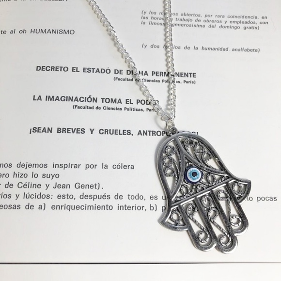 Alquimia Jewelry - LARGE HAMSA PENDANT STATEMENT NECKLACE
